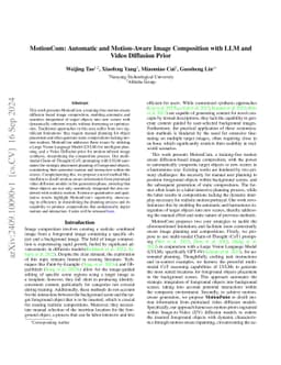 MotionCom: Automatic and Motion-Aware Image Composition with LLM and
  Video Diffusion Prior
