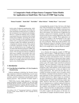 A Comparative Study of Open Source Computer Vision Models for
  Application on Small Data: The Case of CFRP Tape Laying