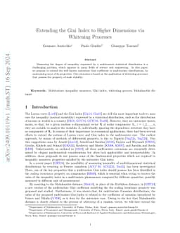 Extending the Gini Index to Higher Dimensions via Whitening Processes