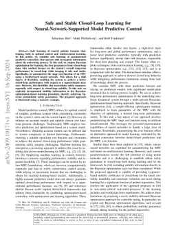Safe and Stable Closed-Loop Learning for Neural-Network-Supported Model
  Predictive Control