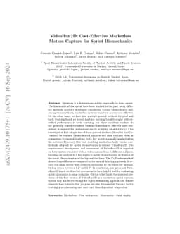 VideoRun2D: Cost-Effective Markerless Motion Capture for Sprint
  Biomechanics