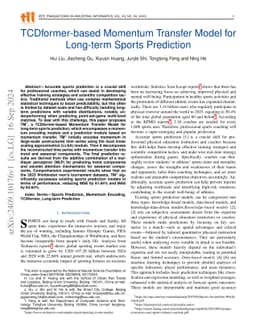 TCDformer-based Momentum Transfer Model for Long-term Sports Prediction