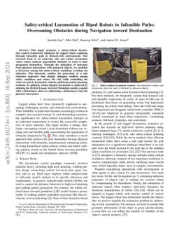 Safety-critical Locomotion of Biped Robots in Infeasible Paths:
  Overcoming Obstacles during Navigation toward Destination