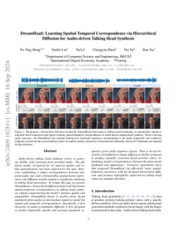 DreamHead: Learning Spatial-Temporal Correspondence via Hierarchical
  Diffusion for Audio-driven Talking Head Synthesis