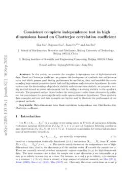 Consistent complete independence test in high dimensions based on
  Chatterjee correlation coefficient