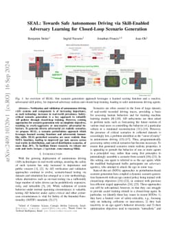 SEAL: Towards Safe Autonomous Driving via Skill-Enabled Adversary Learning for Closed-Loop Scenario Generation