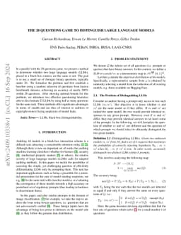 The 20 questions game to distinguish large language models