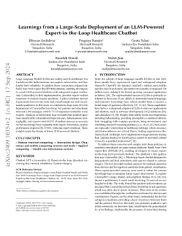 Learnings from a Large-Scale Deployment of an LLM-Powered
  Expert-in-the-Loop Healthcare Chatbot