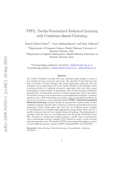 TPFL: Tsetlin-Personalized Federated Learning with Confidence-Based
  Clustering
