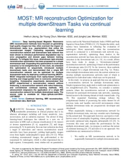 MOST: MR reconstruction Optimization for multiple downStream Tasks via
  continual learning