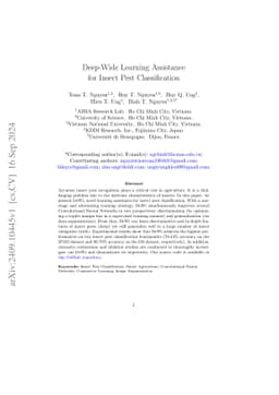 Deep-Wide Learning Assistance for Insect Pest Classification