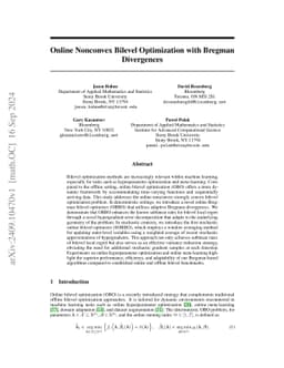 Online Nonconvex Bilevel Optimization with Bregman Divergences