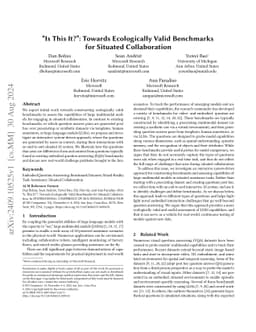 "Is This It?": Towards Ecologically Valid Benchmarks for Situated
  Collaboration