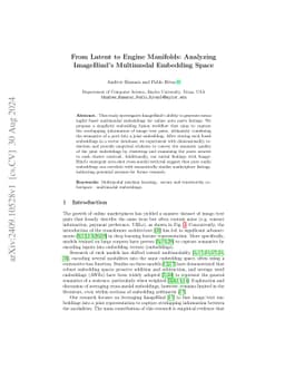 From Latent to Engine Manifolds: Analyzing ImageBind's Multimodal
  Embedding Space