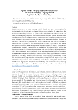 Agentic Society: Merging skeleton from real world and texture from Large
  Language Model
