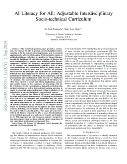 AI Literacy for All: Adjustable Interdisciplinary Socio-technical
  Curriculum