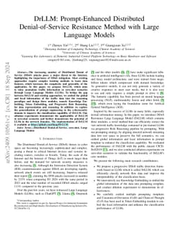 DrLLM: Prompt-Enhanced Distributed Denial-of-Service Resistance Method with Large Language Models
