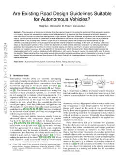 Are Existing Road Design Guidelines Suitable for Autonomous Vehicles?