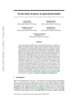 On the limits of agency in agent-based models
