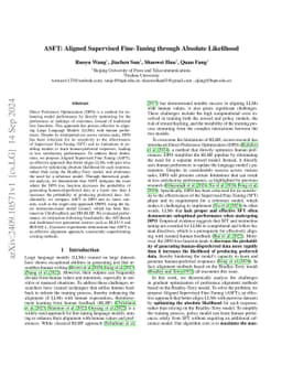 ASFT: Aligned Supervised Fine-Tuning through Absolute Likelihood