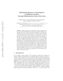 Optimizing Resource Consumption in Diffusion Models through
  Hallucination Early Detection