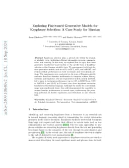 Exploring Fine-tuned Generative Models for Keyphrase Selection: A Case
  Study for Russian