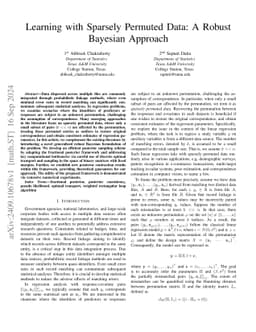 Learning with Sparsely Permuted Data: A Robust Bayesian Approach