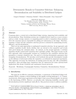 Deterministic Bounds in Committee Selection: Enhancing Decentralization
  and Scalability in Distributed Ledgers