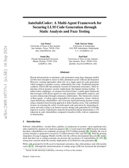 AutoSafeCoder: A Multi-Agent Framework for Securing LLM Code Generation
  through Static Analysis and Fuzz Testing