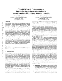 VulnLLMEval: A Framework for Evaluating Large Language Models in
  Software Vulnerability Detection and Patching