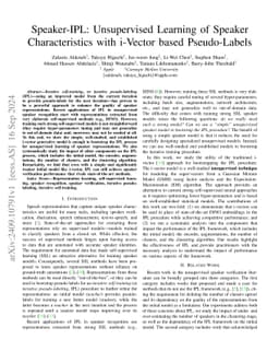 Speaker-IPL: Unsupervised Learning of Speaker Characteristics with i-Vector based Pseudo-Labels