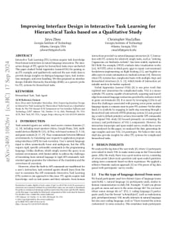 Improving Interface Design in Interactive Task Learning for Hierarchical
  Tasks based on a Qualitative Study