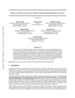 Implicit Reasoning in Deep Time Series Forecasting