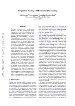 Propulsion: Steering LLM with Tiny Fine-Tuning