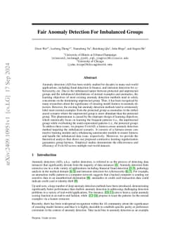 Fair Anomaly Detection For Imbalanced Groups