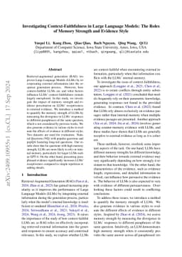 Investigating Context-Faithfulness in Large Language Models: The Roles
  of Memory Strength and Evidence Style
