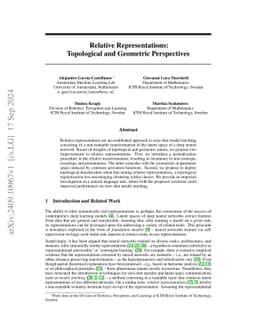 Relative Representations: Topological and Geometric Perspectives