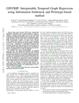 GINTRIP: Interpretable Temporal Graph Regression using Information
  bottleneck and Prototype-based method