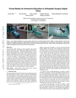 Virtual Reality for Immersive Education in Orthopedic Surgery Digital
  Twins