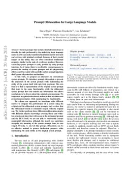 Prompt Obfuscation for Large Language Models