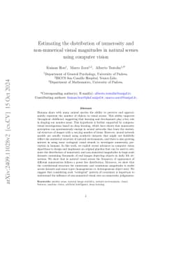Estimating the distribution of numerosity and non-numerical visual
  magnitudes in natural scenes using computer vision