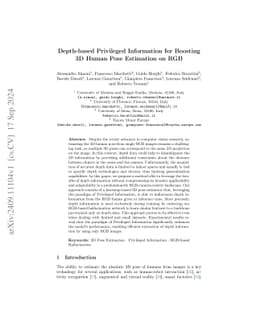 Depth-based Privileged Information for Boosting 3D Human Pose Estimation
  on RGB