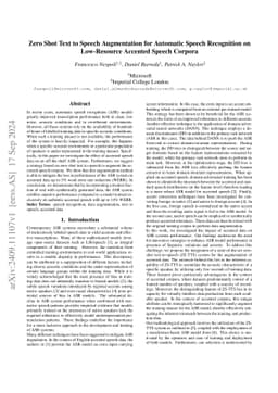Zero Shot Text to Speech Augmentation for Automatic Speech Recognition
  on Low-Resource Accented Speech Corpora