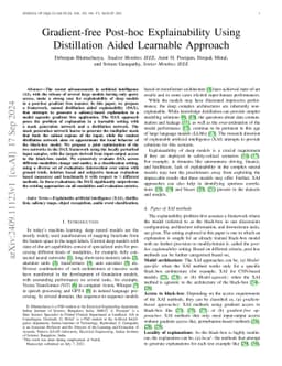 Gradient-free Post-hoc Explainability Using Distillation Aided Learnable
  Approach