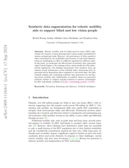 Synthetic data augmentation for robotic mobility aids to support blind
  and low vision people