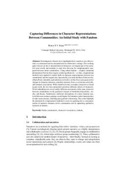 Capturing Differences in Character Representations Between Communities:
  An Initial Study with Fandom