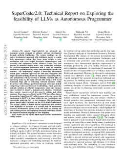 SuperCoder2.0: Technical Report on Exploring the feasibility of LLMs as
  Autonomous Programmer