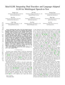 Ideal-LLM: Integrating Dual Encoders and Language-Adapted LLM for
  Multilingual Speech-to-Text