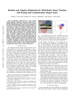 Resilient and Adaptive Replanning for Multi-Robot Target Tracking with
  Sensing and Communication Danger Zones