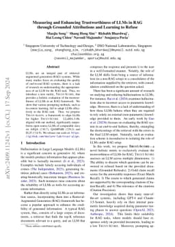 Measuring and Enhancing Trustworthiness of LLMs in RAG through Grounded Attributions and Learning to Refuse